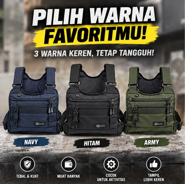Pilihan warna Navy, Hitam, Army